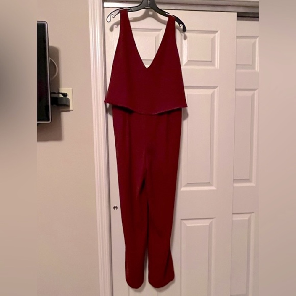 BCNU LAYERED CREPE JUMPSUIT- Size M Rust Color